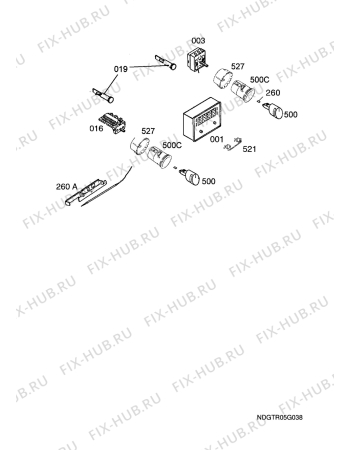 Взрыв-схема плиты (духовки) Electrolux EOB32100X - Схема узла Functional parts